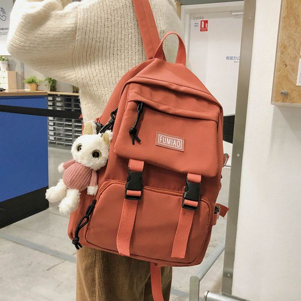 

2020 new nylon women school backpacks waterproof casual schoolbags for teenager gilrs student rucksack travel red cute bookbags
