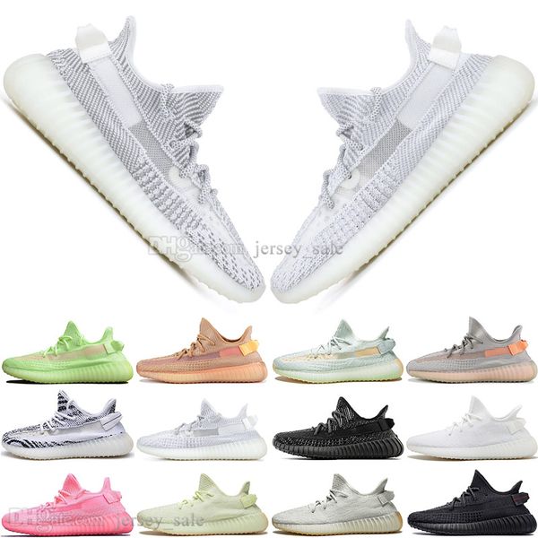 

kanye west clay v2 static reflective gid glow in the dark mens running shoes hyperspace true form women sports sneakers us 5-13
