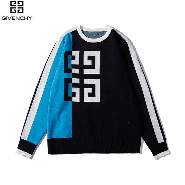 

givenchis classic tide brand sweater mens designer sweater luxury casual knitted pullover fashion stitching sweater boutique trend hoodie, White;black
