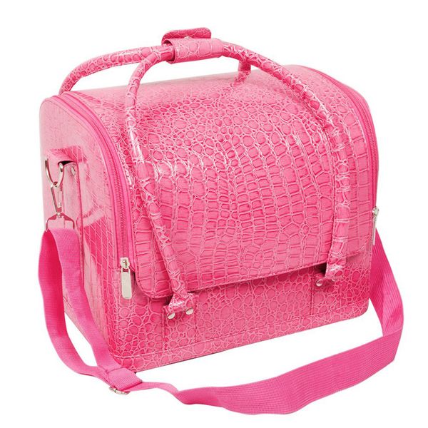 

beauty vanity makeup cosmetic box case nail polish storage make up box ( pink