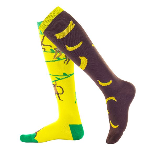 

men and women outdoor sports compressed socks sweat-absorbing breathable cycling marathon running stockings, Black