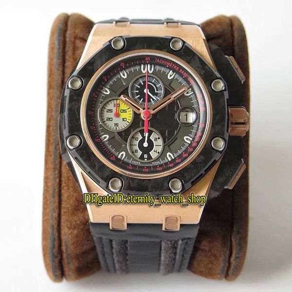 

jf v3 top limited edition 44mm 26290 углеродного волокна ободок cal.3126 хронограф автоматический мужские часы сапфир кожа дизайнер спортивн, Slivery;brown