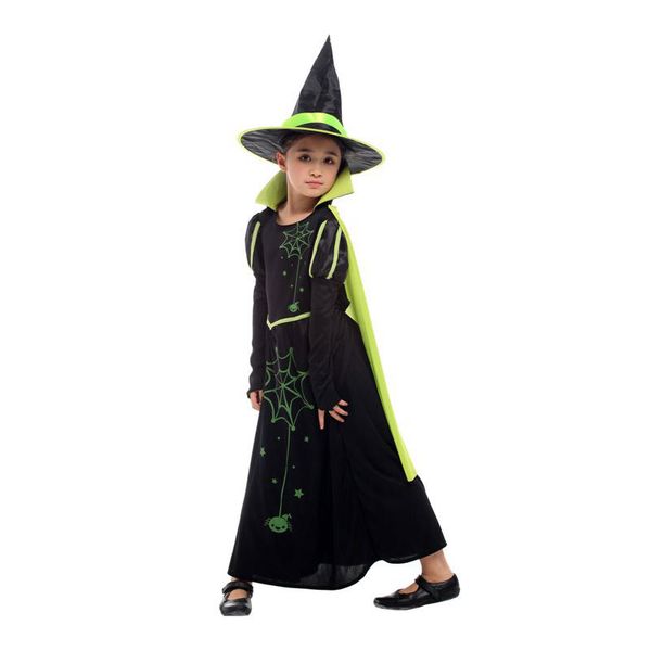 

kids child wizard of oz 75th anniversary edition witch costume for girls halloween carnival party masquerade mardi gras dress, Black;red