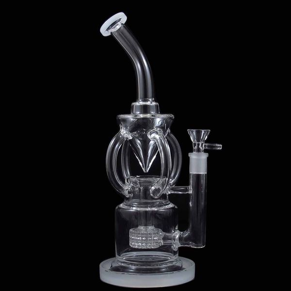 

12,5-дюймовый смешанный цвет Стеклянные бонги 4 рукава Perc Recycler Водопроводные трубы 14MM Масляная насадка для душа