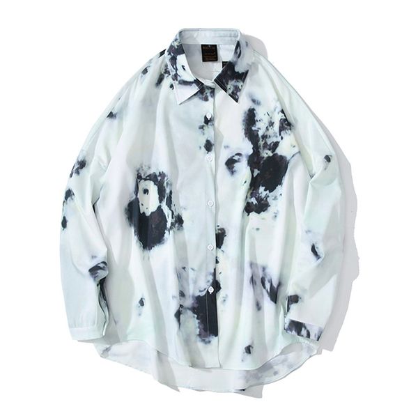 

men autumn shirts long sleeve printed casual blouse shirt camisa social masculina chemise homme camisas hombre hawaiian, White;black