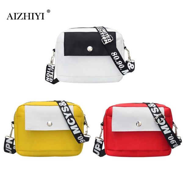 

fashion square shoulder messenger handbags nylon women men casual leisure wide small zipper crossbody bags for boys girls