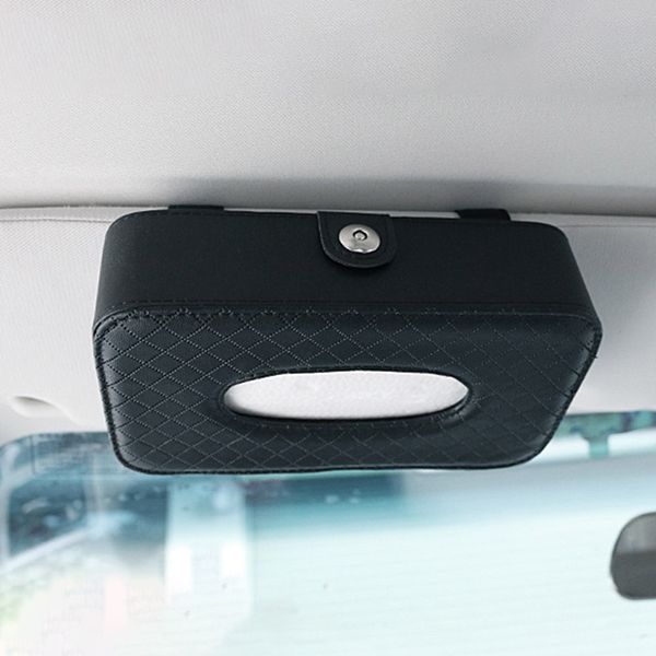 

universal car tissue box sun visor seat back hanging type pu leather car inside tissue box creative supplies paper bag