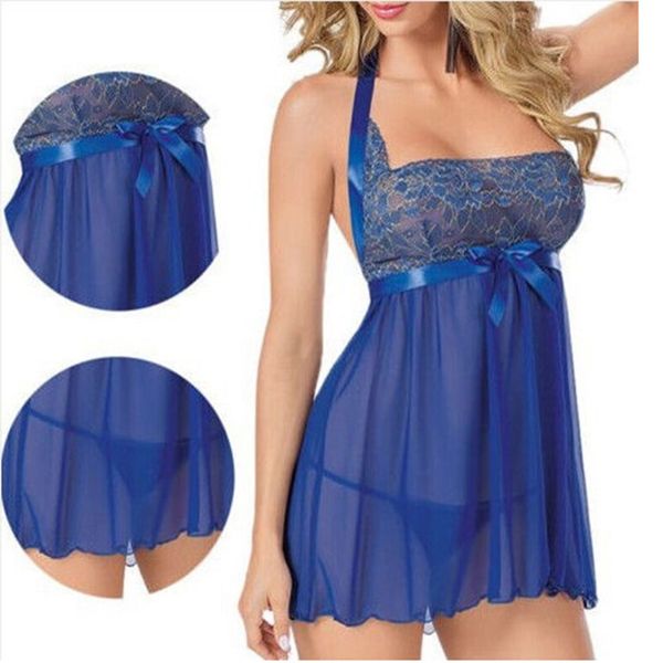 

kakaforsa women nightwear nightgowns lingerie lace dress ladies female sleepwear underwear vestido plus size, Black;red