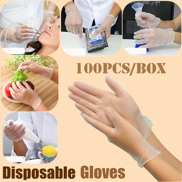 

disposable nitrile gloves antistatic 100pcs/box protective disposable pvc gloves for kitchen cooking cleaning anti-virus gloves