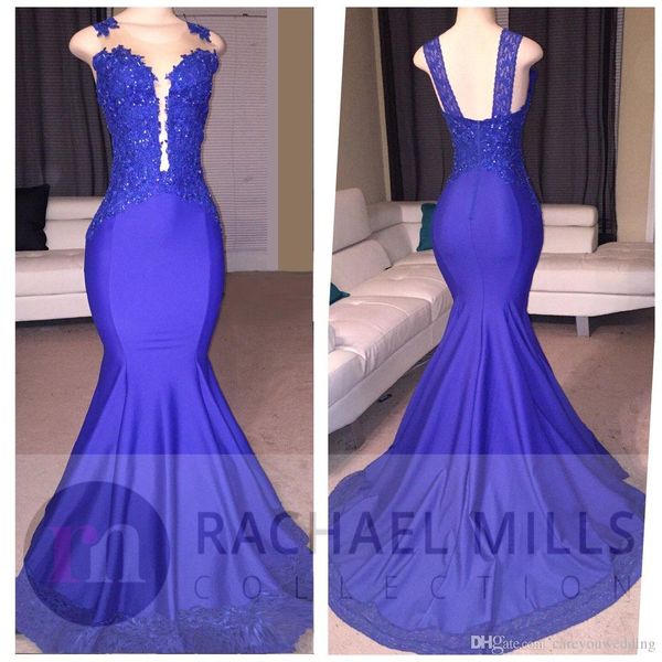 

пользовательские новый синий русалка пром платья оболочка длинные хрустальные бусины спинки sheer шеи кружева аппликация бисером блестки веч, Black