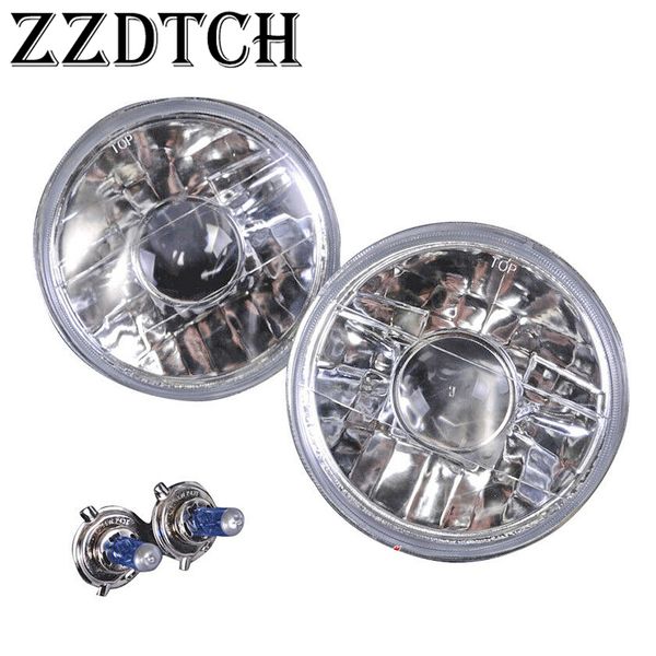 

zzdtch 2pcs 12v 7inch round universal head lamp with lens used for wrangler head lamp