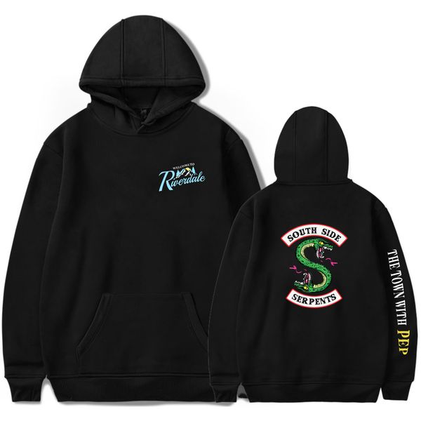 

autumn winter tide brand mens designer hoodies riverdale pullover cotton hoodie hooded sweater casual lovers sweatshirts wholesale, Black