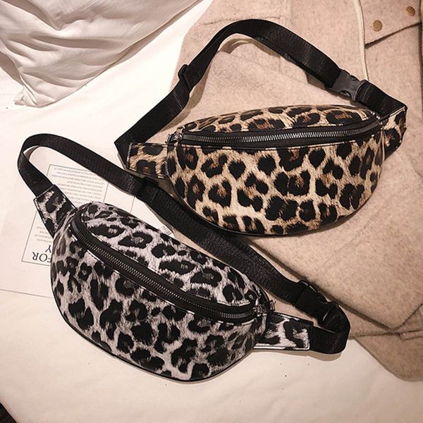 

women shoulder crossbody waist bag zipper leopard print for mobile phone keys j9