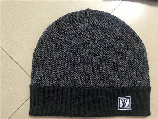 

new france fashion mens designers hats bonnet winter beanie knitted wool hat plus velvet cap skullies thicker mask fringe beanies hats, Blue;gray