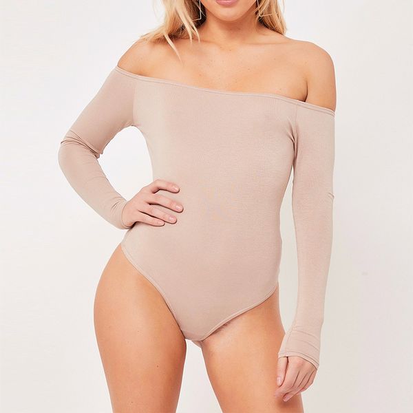

bodysuit women long sleeve jumpsuit off shoulder ladies skinny bodysuits leotard backless romper new, Black;white