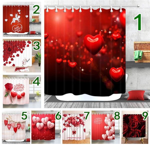 

shower curtain valentine's day white swan couple heart bathroom shower polyester fabric bath curtain 150*180cm 30pcs t1i1596