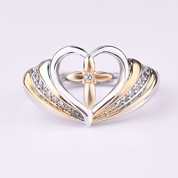 

selling beautiful new cross love ring, Golden;silver