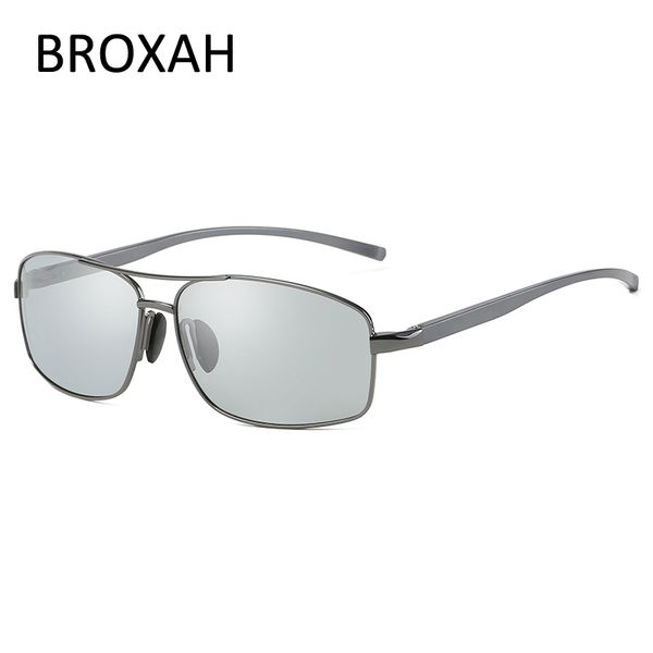 

retro pchromic sunglasses men polarized 2019 brand driving sun glasses pilot sunglasses metal shades uv400 zonnebril heren, White;black