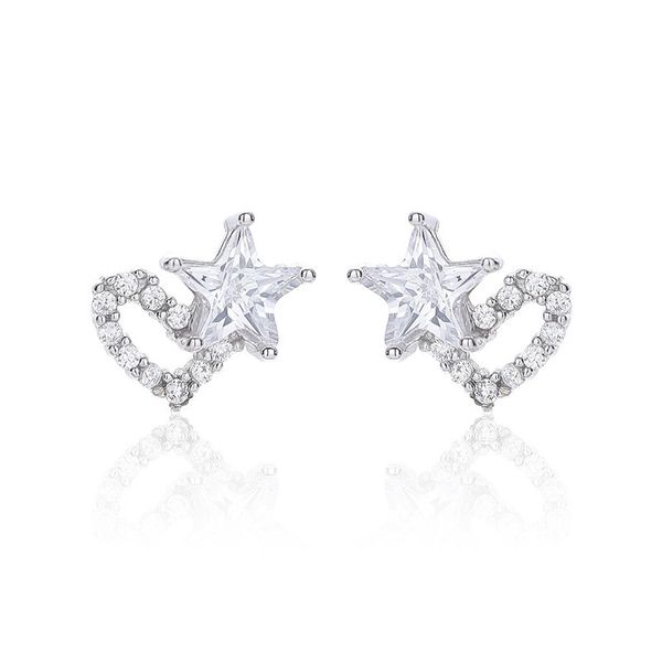 

hypoallergenic sterling silver 925 love five-pointed star stud earrings ladies luxury designer jewellery earrings 6-7205