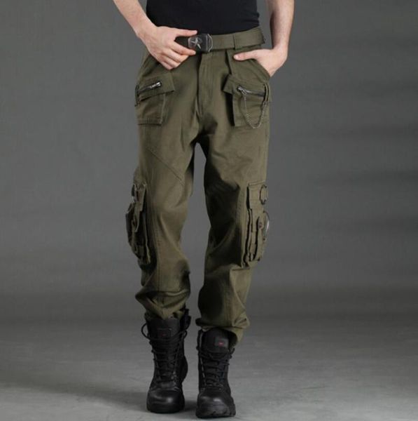 

men pants us combat tactical cargo pants 2020 army force multi-pocket cotton trousers man overalls w840, Black