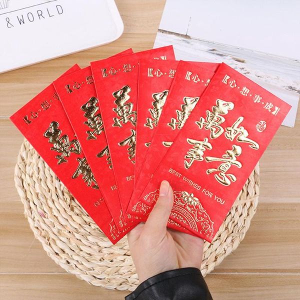 

6pcs/set red paper stamping festival birthday lucky money envelope
