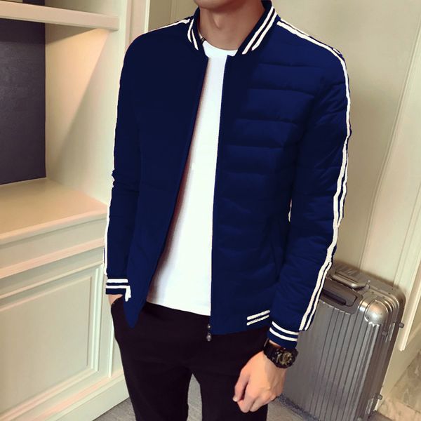

zogaa 2019 fashion men's cotton parkas coat men new striped short stylish jacket thicken cotton coat men's clothes outwear men, Tan;black