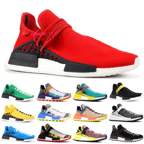 

with nmd human race mens running shoes pharrell williams oreo nobel ink yellow red sport designer sneakers sport shoes 5-11.5