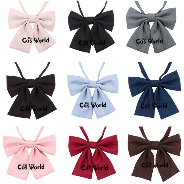 

18 colors women's butterfly solid color knot bow tie neckwear for jk school uniform sailor suit student clothes, Blue;purple