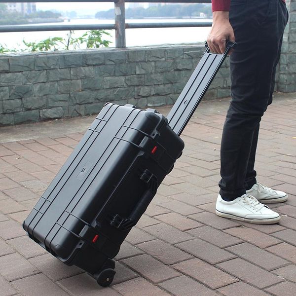 

letrend rolling luggage engineering/instrument box portable toolbox suitcase wheel multifunction trolley travel bag