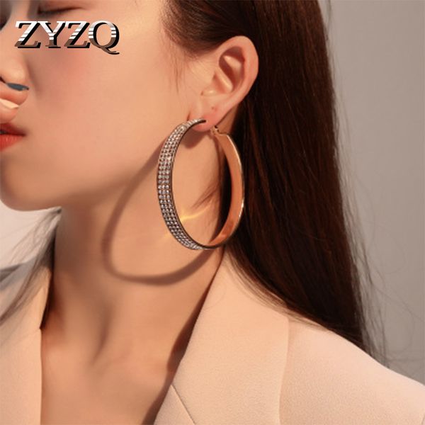 

zyzq euro stylish hoop earrings for cool girl with micro paved dazzling stones setting exquisite jewelry earrings, Golden;silver