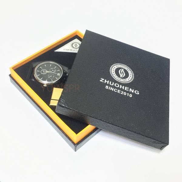 

zhuoheng lighter watch box gift box, Black;blue