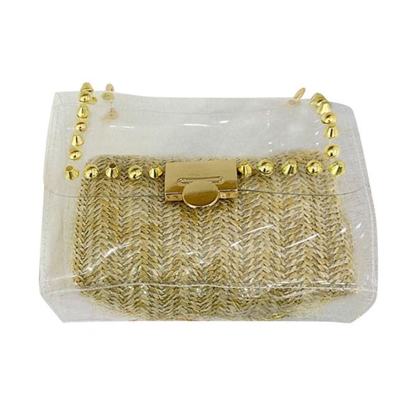 

прозрачная сумка женская мода сплошной цвет большой емкости кожи плеча сумочку летом пляж посыльного сумки d4