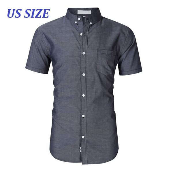 

us size 100% cotton mens shirts short sleeve oxford shirt men business dress shirts male camisa masculin chemise homme ts-519, White;black