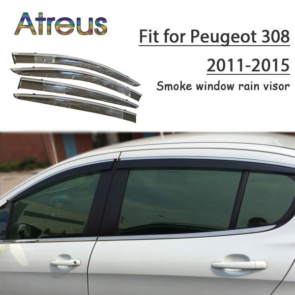 

atreus 1set abs for 2018 2017 2016 2015 2014-2011 peugeot 308 accessories car vent sun deflectors guard smoke window rain visor