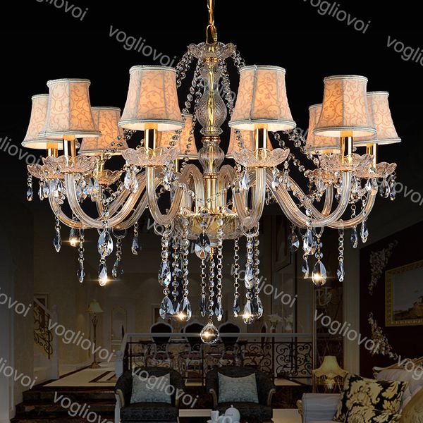 

crystal chandelier gold k9 e14 led filament 30cm hanging with cloth cover for indoor clothing store cafe restaurant bar dhl