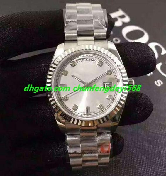 

luxury watch 9 style mens 18k yellow gold 36mm ii diamond dial 218238 box warranty automatic fashion men's watches wristwatch, Slivery;brown