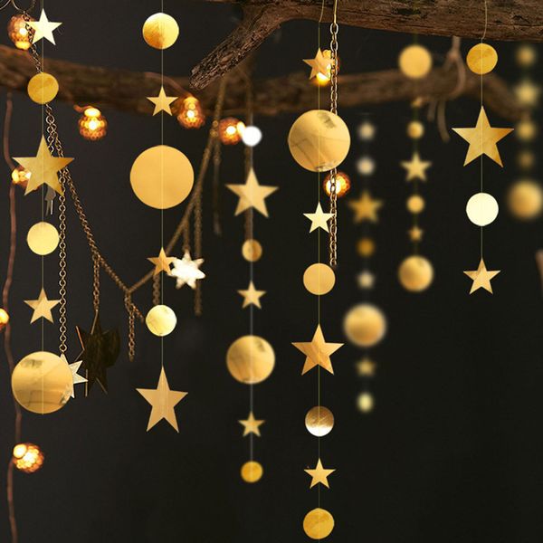 

висячие украшения строка золото серебро star moon disc banners birthday party
