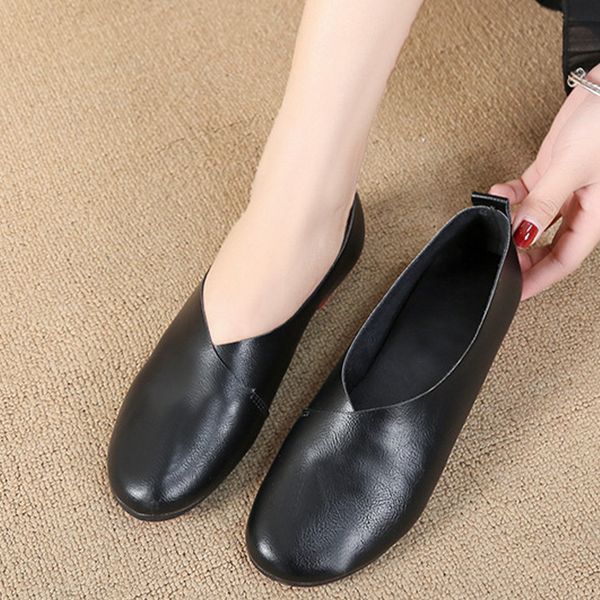 

woman comfortable loafers women flats female fashion casual slip on shoes ladies classic shallow women's footwear plus size 41, Black