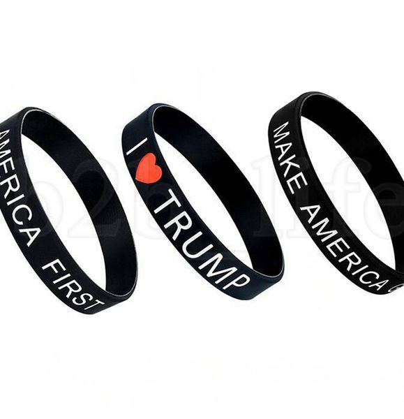 Trump pulseiras de silicone EU AMO TRUMP América primeiro fazer americano novamente pulseira de borracha pulseiras moda jóias presente LJJK1766