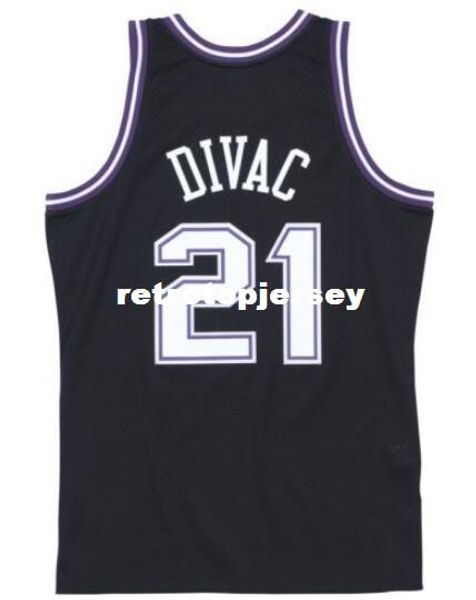 

vlade divac #21 black sewn retro vintage jersey mens vest size xs-6xl stitched basketball jerseys ncaa, Black;blue
