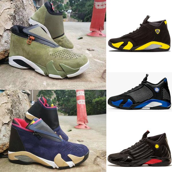 

новый 14 sup reverse ferrary zipper замша olive мужские баскетбольные кроссовки конфета последние 14s шот тренеры университета красный желты