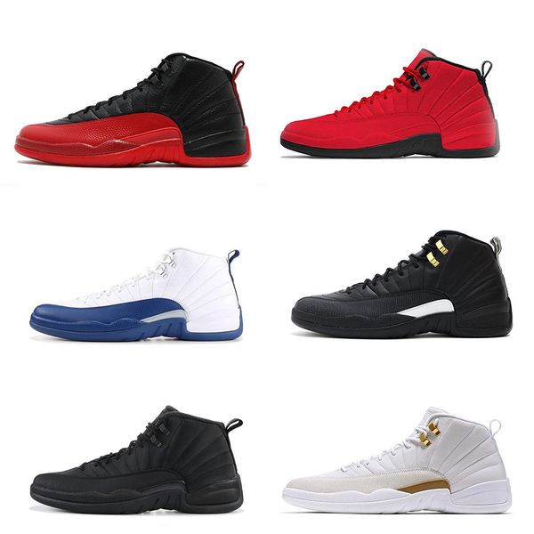 

12s basketball shoes for men winterized gym red cny flu game gamma blue dark grey the master taxi mens sports sneakers