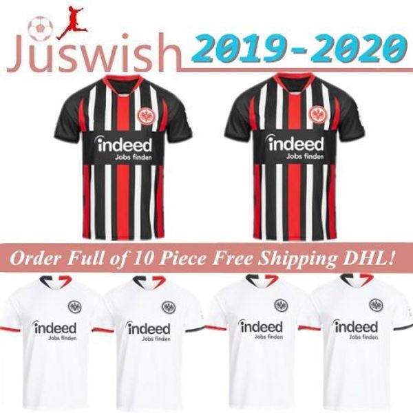 

2020 eintracht frankfurt home soccer jerseys 19/20 men away soccer shirts #9 haller #10 kostic frankfurt third customized football uniforms, Black;yellow