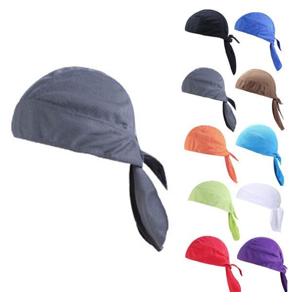 

cycling quick dry caps breathable bandana pirate cap cooling bicycle headscarf cycling riding hat headband sport supplies, Black
