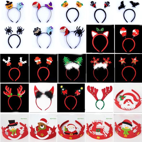 

halloween and christmas decorations headband buckle snowman hairbows high-end headdress santa claus party performance hairpins 25 styles, Silver