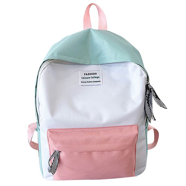 

maison fabre women fashion nylon zipper couple schoolbags travel hiking bags candy color block backpack collection luminous bags