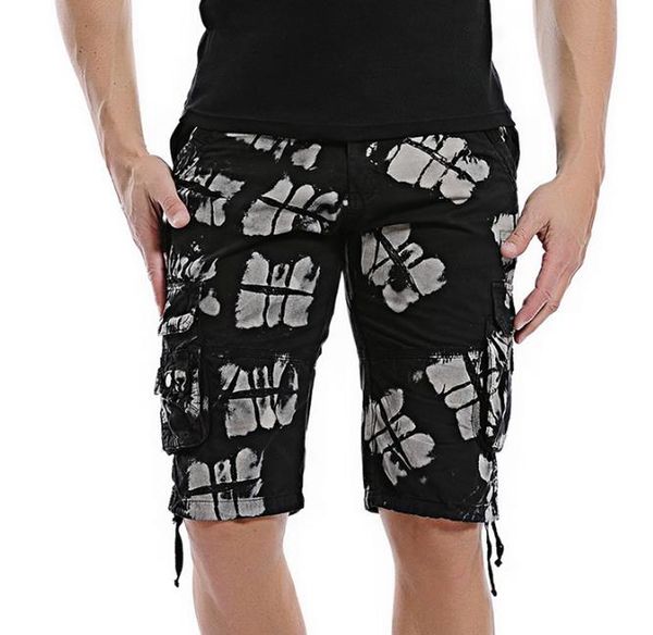 

2019 men new camouflage camo cargo shorts mens casual shorts male loose work man short, White;black