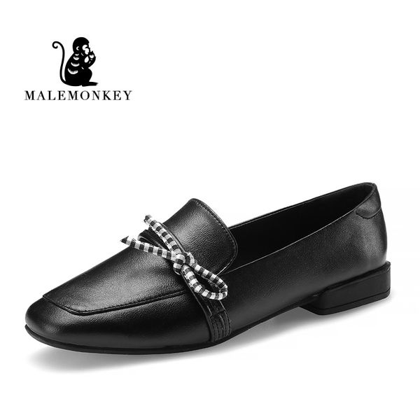 

2020 genuine leather shoes woman loafers shallow ladies business casual shoes fashion sapatos feminino de couro, Black