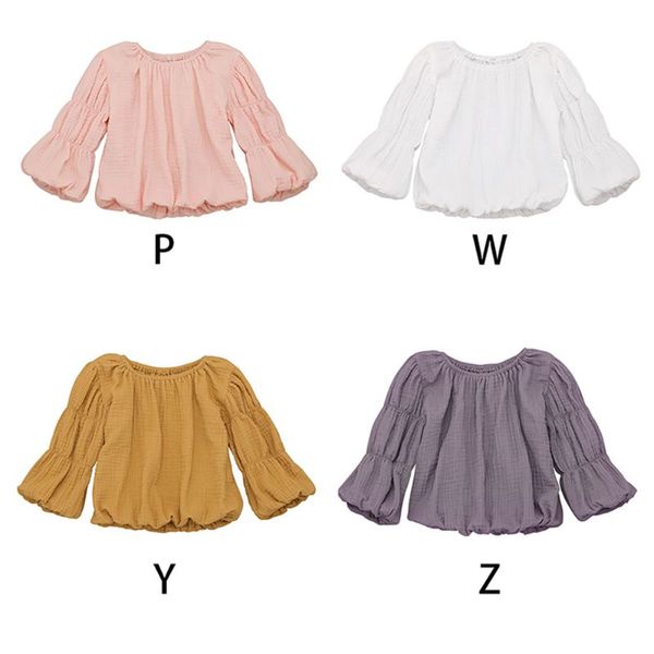 

baby clothes new spring autumn casual fashion baby girl long sleeve solid color kids blouse 2019, Blue