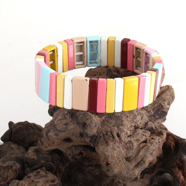 

rh fashion boho bracelet metal enamel hematite colorful cuff braceletes, Black